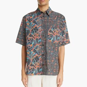 Isabel Marant Labili Print Oversize Short Sleeve Button-Up Shirt
